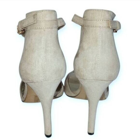 ALDO CREAM SUEDE ANKLE STRAP HEELS SZ.7.5 EUC. - Picture 5 of 11